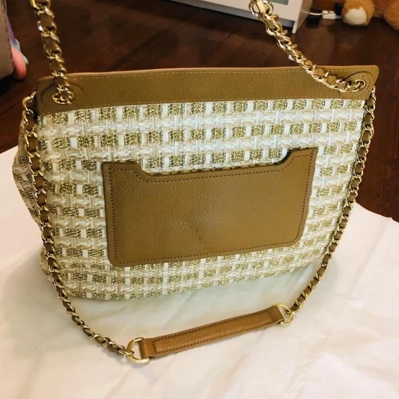 ❤️SOLD❤️Tory Burch Marion Woven Shimmery Shoulder Bag - Picture 8 of 15